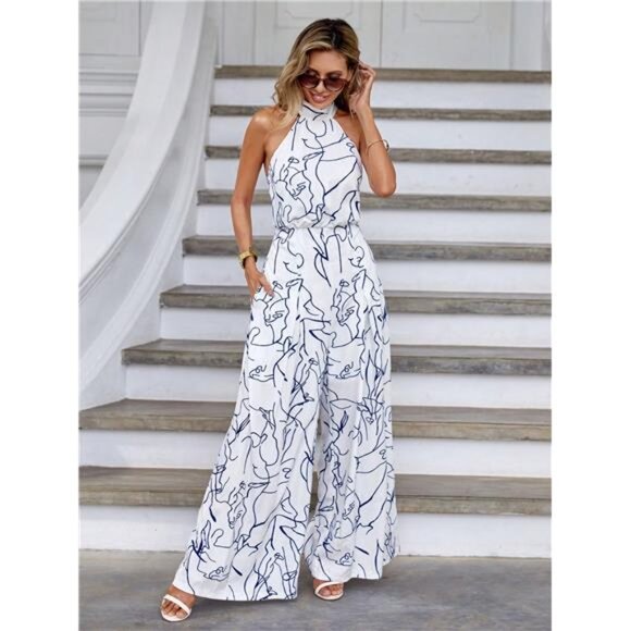 Abstract Figure Graphic Jumpsuit - Picture 1 of 6